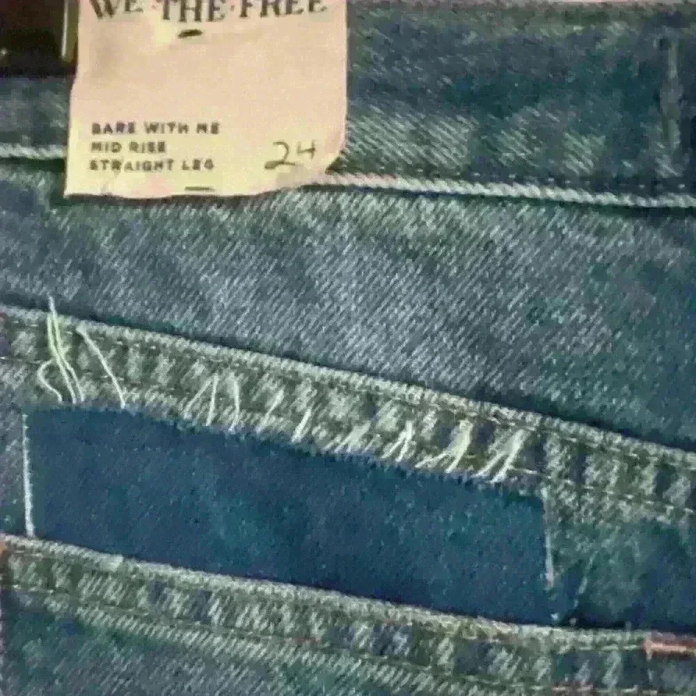 Free People We The Free Bare With Me Patchwork Boho Hippie Novelty Jeans 24 - Picture 7 of 16